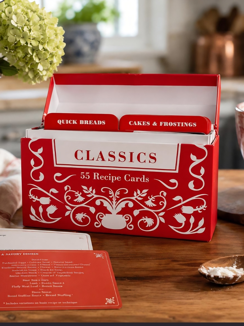 Classics Red Recipe Card Box - 55 Recipe Cards